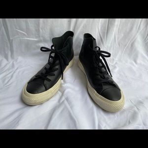 Black leather converse